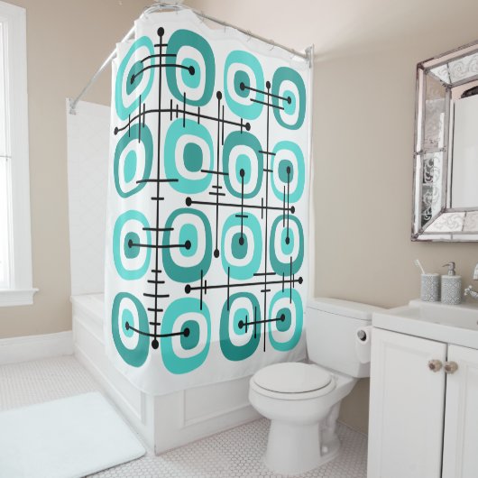 Abstraktes Muster des MCM Mitteljahrs Türkisch Duschvorhang (Beispiel)
