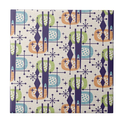 Abstraktes Muster des modernen Atomzeitalters Mitt Fliese (Vorderseite)