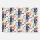 Abstraktes Muster des modernen Atomzeitalters Mitt Geschenkpapier Set (Vorderseite 2)