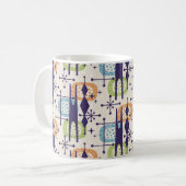 Abstraktes Muster des modernen Atomzeitalters Mitt Kaffeetasse (Vorderseite Links)