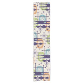 Abstraktes Muster des modernen Atomzeitalters Mitt Kurzer Tischläufer (Vorderseite)