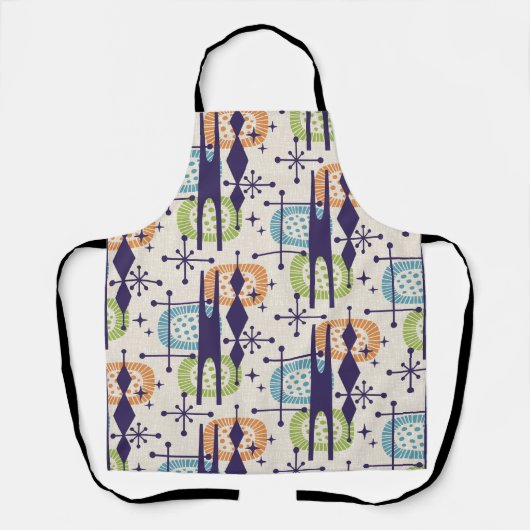 Abstraktes Muster des modernen Atomzeitalters Mitt Schürze (Vorderseite)