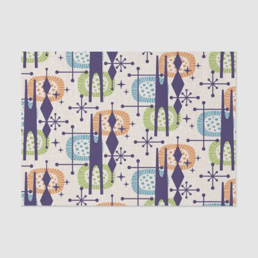 Abstraktes Muster des modernen Atomzeitalters Mitt Seidenpapier (Vorderseite)