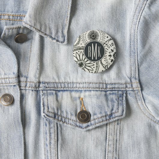 Abstraktes Muster des Monogramm-| Kami Button (Beispiel)