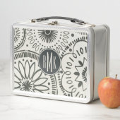 Abstraktes Muster des Monogramm-| Kami Metall Brotdose (Beispiel)