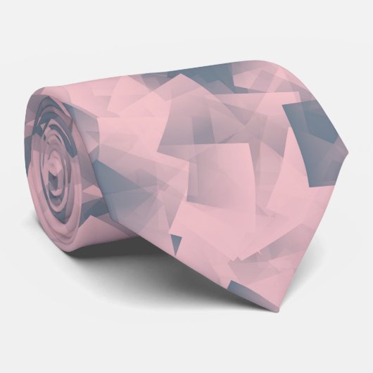 Abstraktes Muster des Pink Gray Kubismus Krawatte (Gerollt)