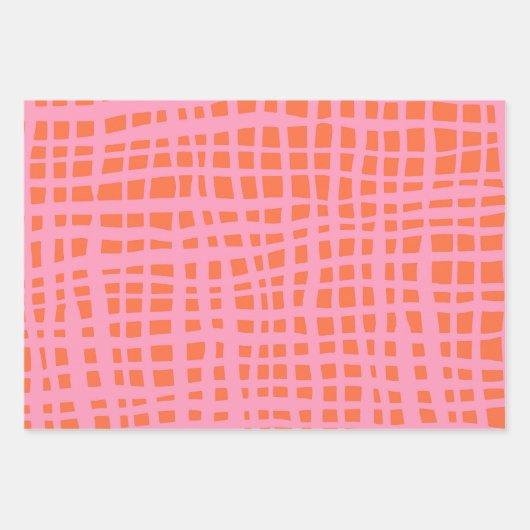 Abstraktes Muster des Raster nach hinten Geschenkpapier Set (Vorderseite 3)