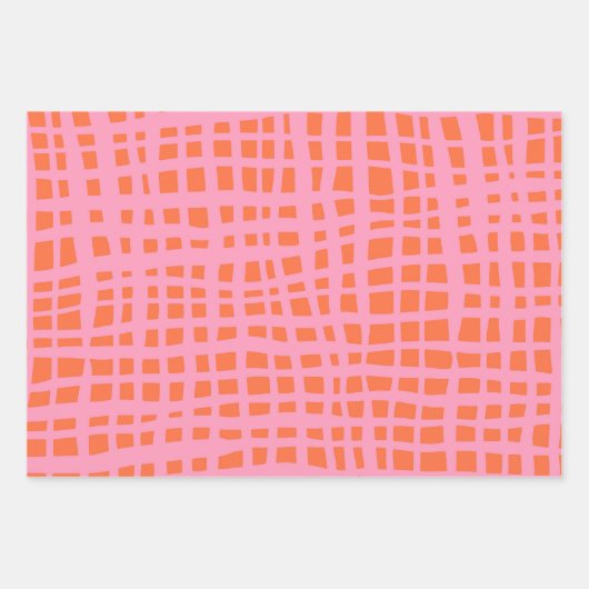 Abstraktes Muster des Raster nach hinten Geschenkpapier Set (Vorderseite 2)