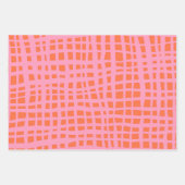 Abstraktes Muster des Raster nach hinten Geschenkpapier Set (Vorderseite)