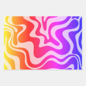 Abstraktes Muster des Retro-Regenbogens mit flüssi Geschenkpapier Set (Vorderseite)