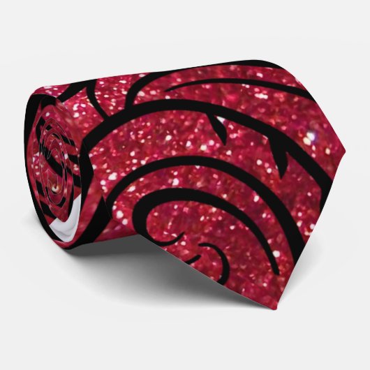 Abstraktes Muster des roten Glitzer Krawatte (Gerollt)
