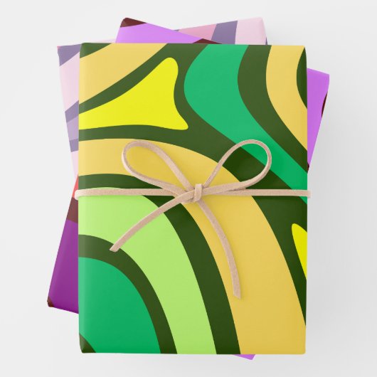 Abstraktes Muster des Streifens Geschenkpapier Set (Beispiel)