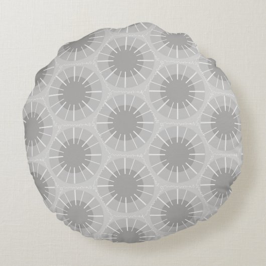 Abstraktes Muster eines Michigan Petoskey Stones Rundes Kissen (Rückseite)