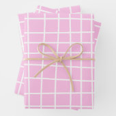 Abstraktes Muster eines weichrosa Gitters Geschenkpapier Set (Beispiel)