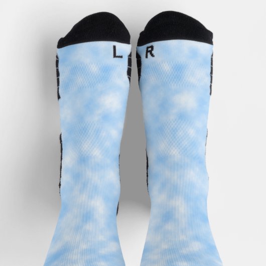 Abstraktes Muster für Blaue und Weiße Wolken Socken (Oben)