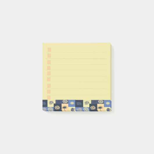 Abstraktes Muster für Blue & Cream - Nachhinweise Post-it Klebezettel (Vorderseite)