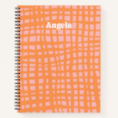 Abstraktes Muster für das Retro Pastel Grid person Notizblock (Vorderseite)