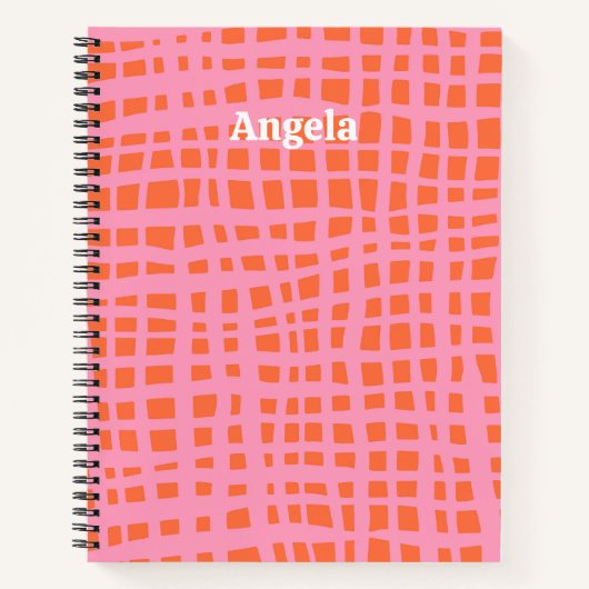 Abstraktes Muster für das Retro-Raster personalisi Notizblock (Vorderseite)