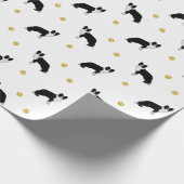 Abstraktes Muster für das Zeichnend "Border Collie Geschenkpapier (Ecke)