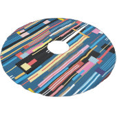 Abstraktes Muster für den Bright Strip Polyester Weihnachtsbaumdecke (Schrägansicht)