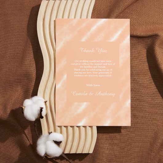 Abstraktes Muster für die Farbflora des Peach Fuzz Dankeskarte