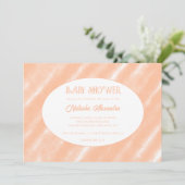 Abstraktes Muster für die Farbflora des Peach Fuzz Einladung (Stehend Vorderseite)