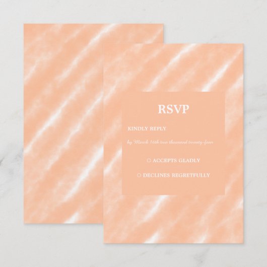 Abstraktes Muster für die Farbflora des Peach Fuzz RSVP Karte (Vorne/Hinten)