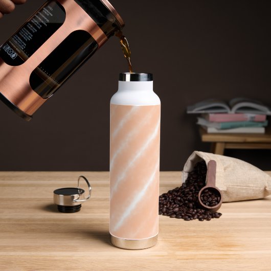 Abstraktes Muster für die Farbflora des Peach Fuzz Trinkflasche (Kaffee)