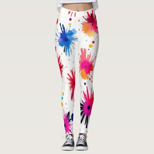 Abstraktes Muster für einen lebendigen Burst Leggings (Vorderseite)
