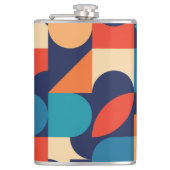 Abstraktes Muster für geometrische Formen Flachmann (Vorderseite)