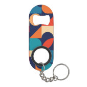 Abstraktes Muster für geometrische Formen Mini Flaschenöffner (Rückseite)