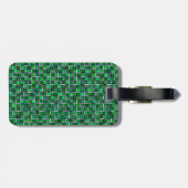 Abstraktes Muster für grüne Quadrate Gepäckanhänger (Rückseite horizontal)