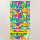 Abstraktes Muster für helle Zirkus-Farben Strandtuch (Vorderseite)