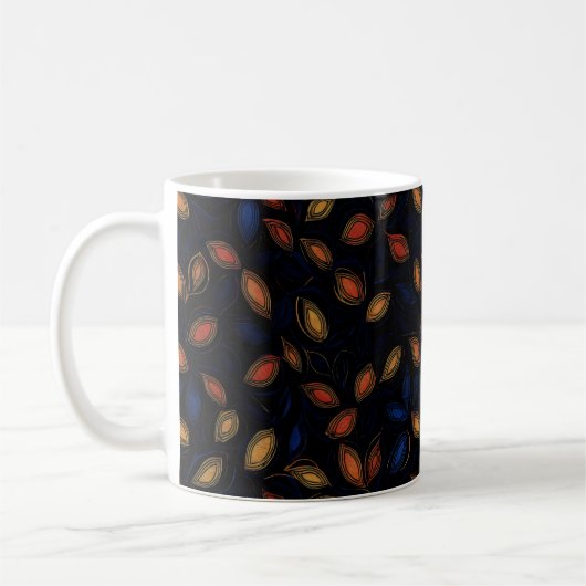 Abstraktes Muster für Herbstfarben Kaffeetasse (Links)