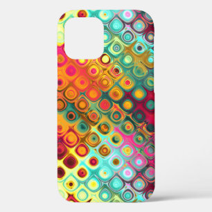 Abstraktes Muster für Red Liquid Rainbow Dots Case