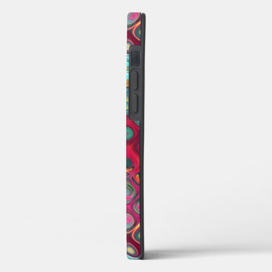 Abstraktes Muster für Red Liquid Rainbow Dots Case (Rückseite / Links)