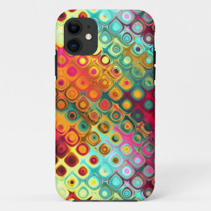 Abstraktes Muster für Red Liquid Rainbow Dots Case