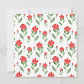 Abstraktes Muster für Red Watercolor-Blume Einladung (Rückseite)