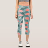 Abstraktes Muster für Sommerpastellmuster - Logo u Capri Leggings (Vorderseite)