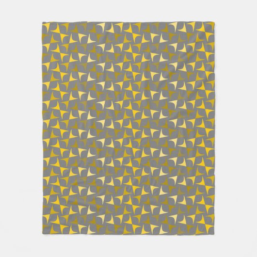 Abstraktes Muster Gelb und Grau Fleecedecke (Vorderseite)