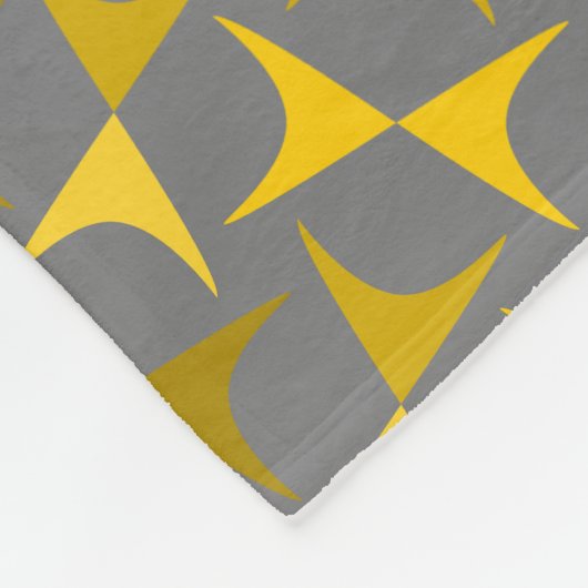 Abstraktes Muster Gelb und Grau Fleecedecke (Ecke)