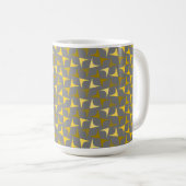 Abstraktes Muster gelb und grau Kaffeetasse (VorderseiteRechts)