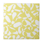 Abstraktes Muster - gelb und weiß. Fliese (Vorderseite)