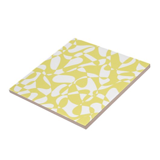 Abstraktes Muster - gelb und weiß. Fliese (Seite)