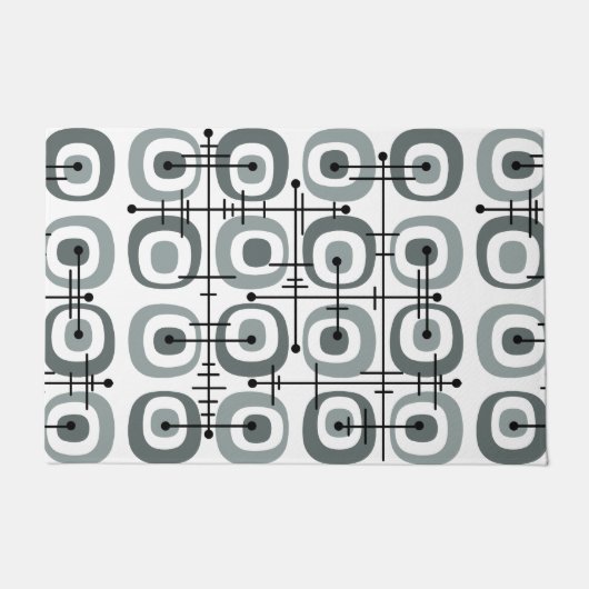 Abstraktes Muster Grau des MCM Mitteljahrhunderts Fußmatte (Vorderseite)