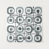 Abstraktes Muster Grau des MCM Mitteljahrhunderts Wandteppich (Vorderseite (Horizontal))