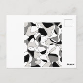 Abstraktes Muster - grau, schwarz und weiß. Postkarte (Rückseite)