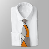 Abstraktes Muster - grau und orange. Krawatte (Gebunden)