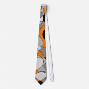 Abstraktes Muster - grau und orange. Krawatte