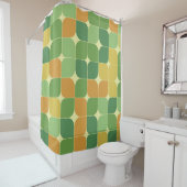 Abstraktes Muster, grün orange Duschvorhang (Beispiel)